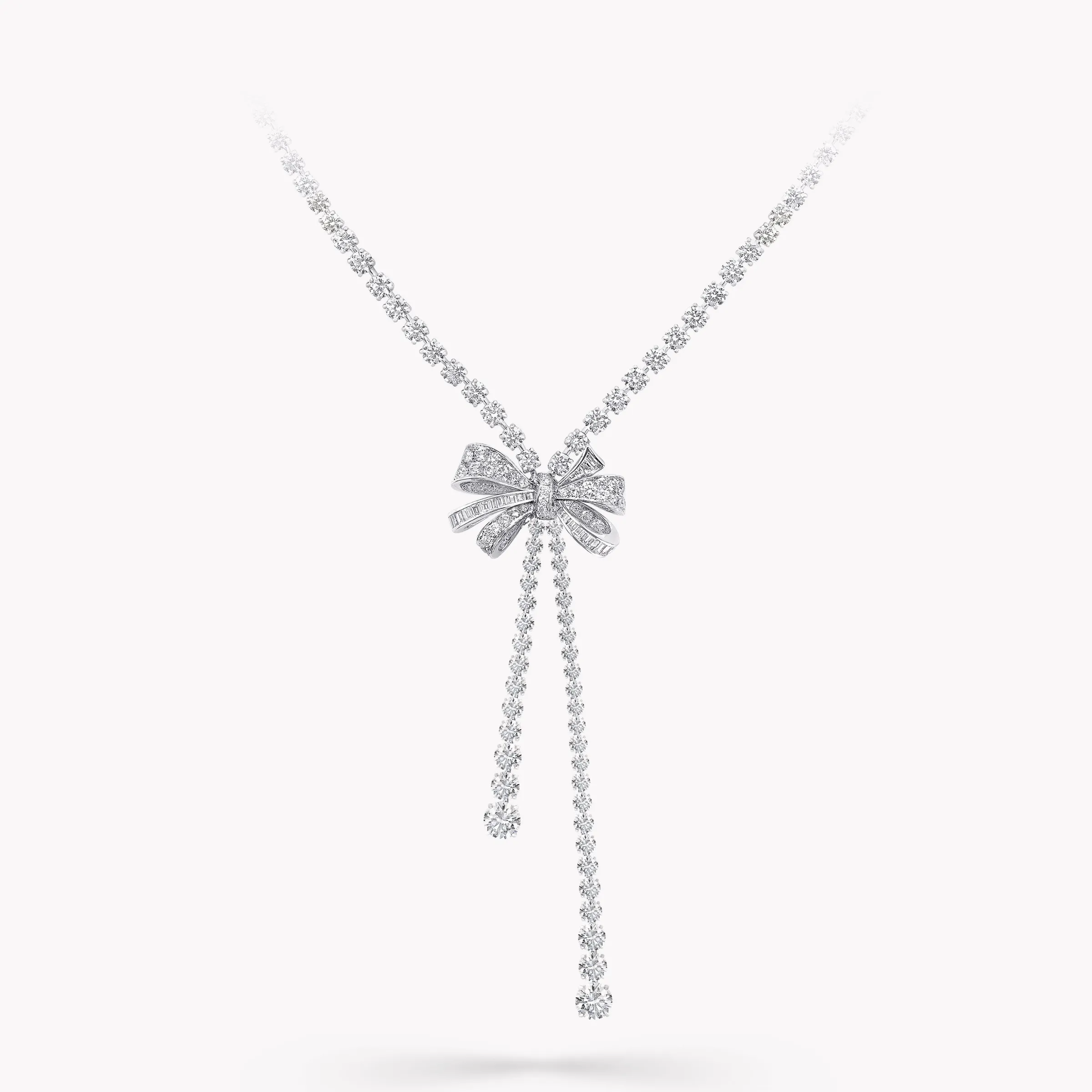 Graff Tilda’s Bow Double Strand Round Diamond Necklace^ Bridal Jewelry|White Diamond