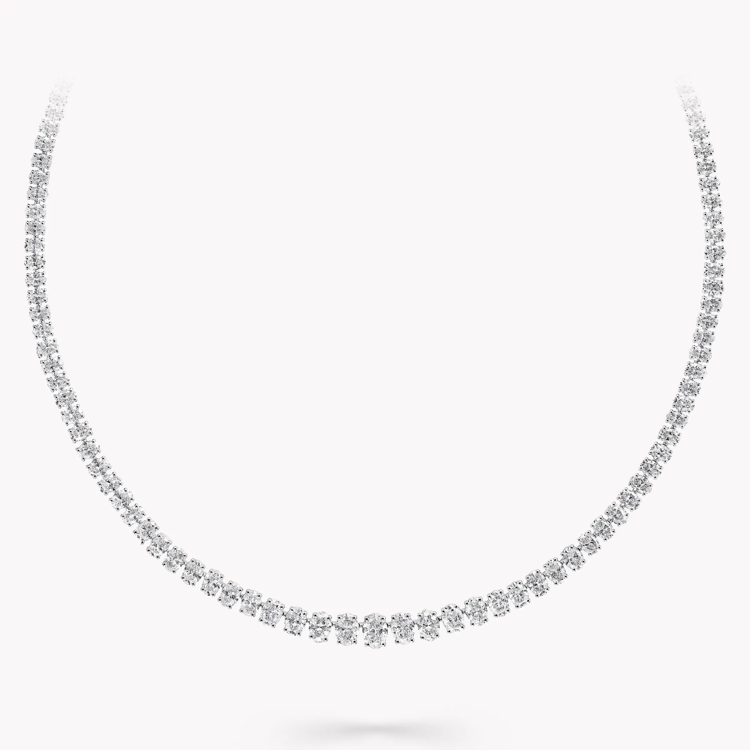 Graff White Oval Diamond Graduated Line Necklace^ Bridal Jewelry|White Diamond