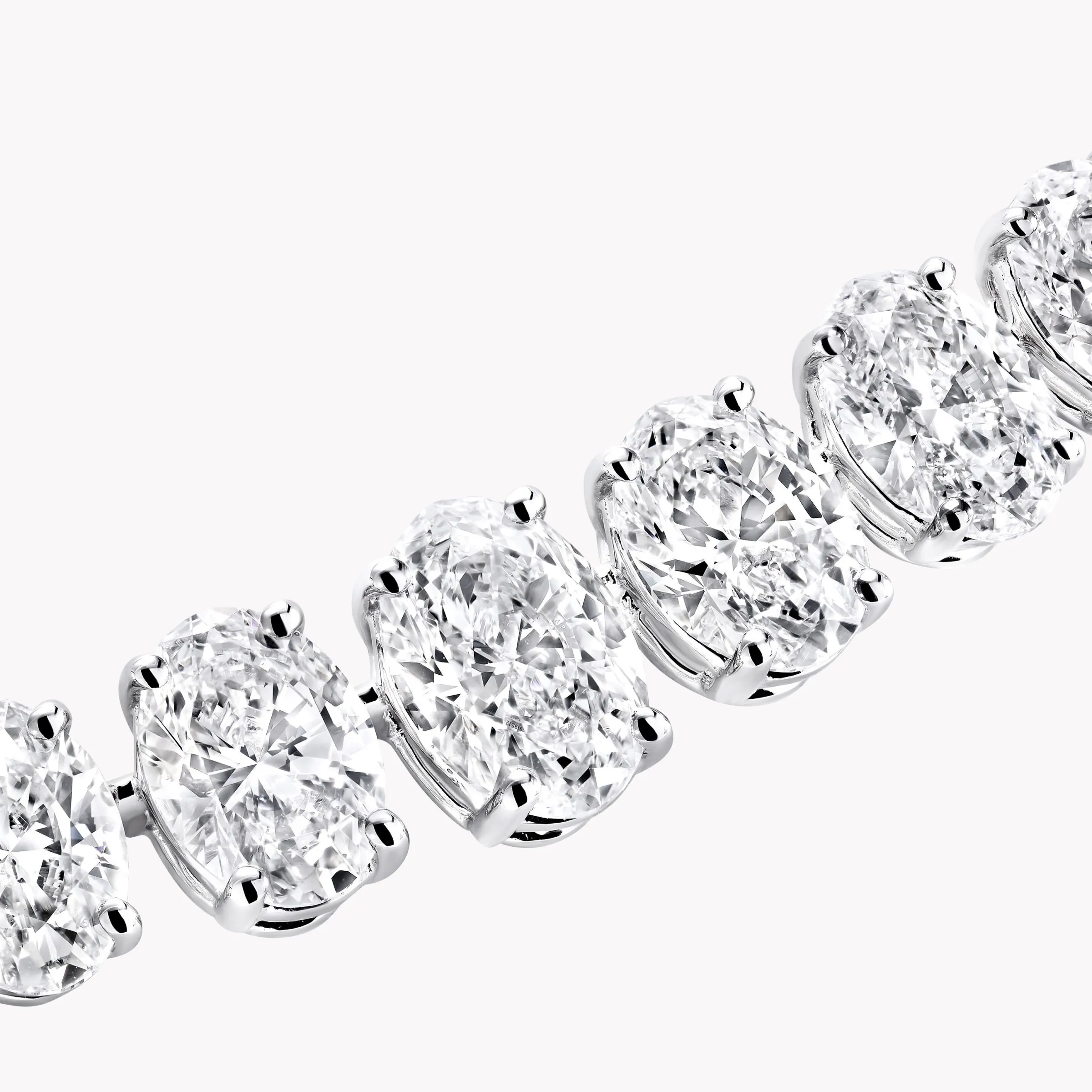 Graff White Oval Diamond Graduated Line Necklace^ Bridal Jewelry|White Diamond