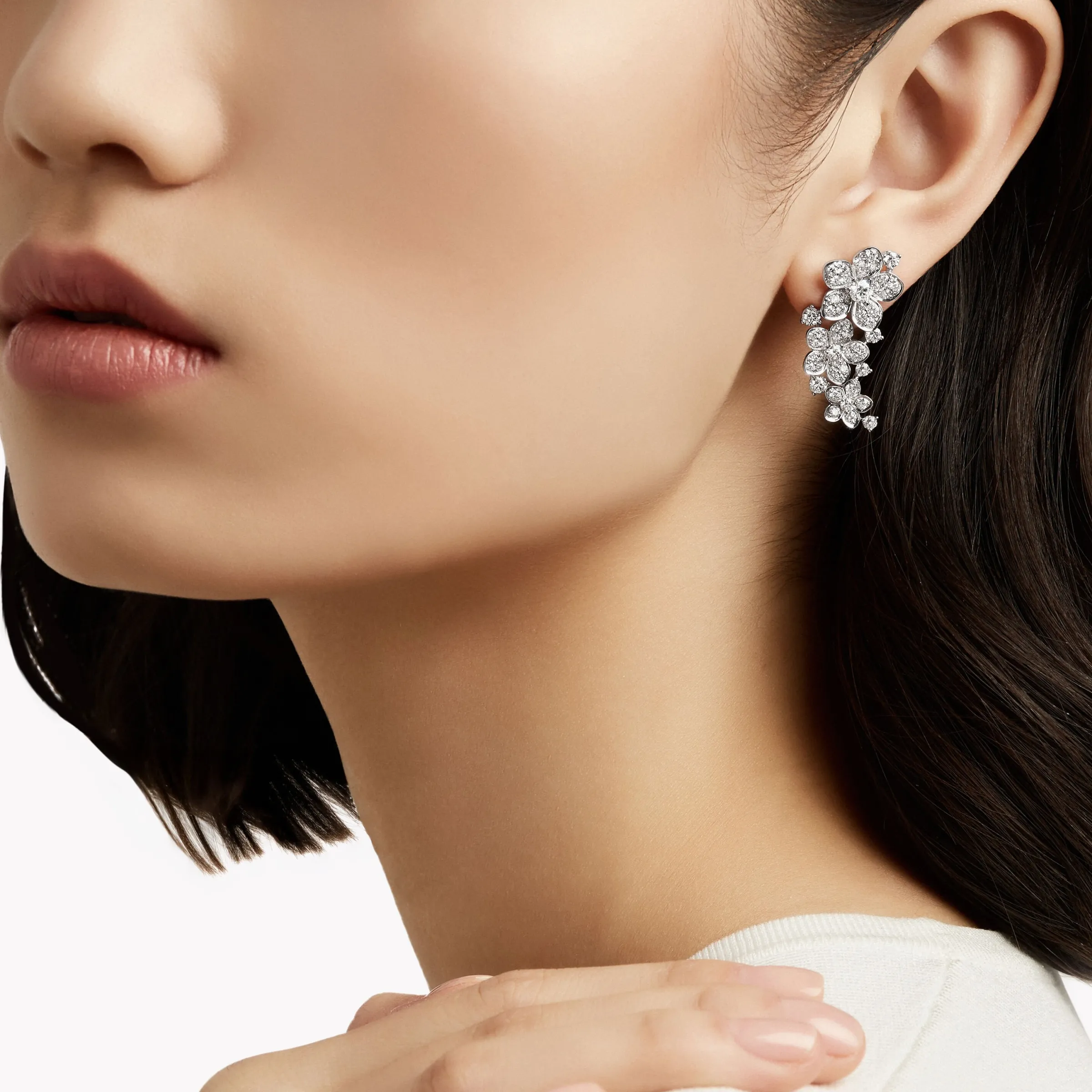 Graff Wild Flower Diamond Ear Climber Earrings^ Bridal Jewelry|White Gold