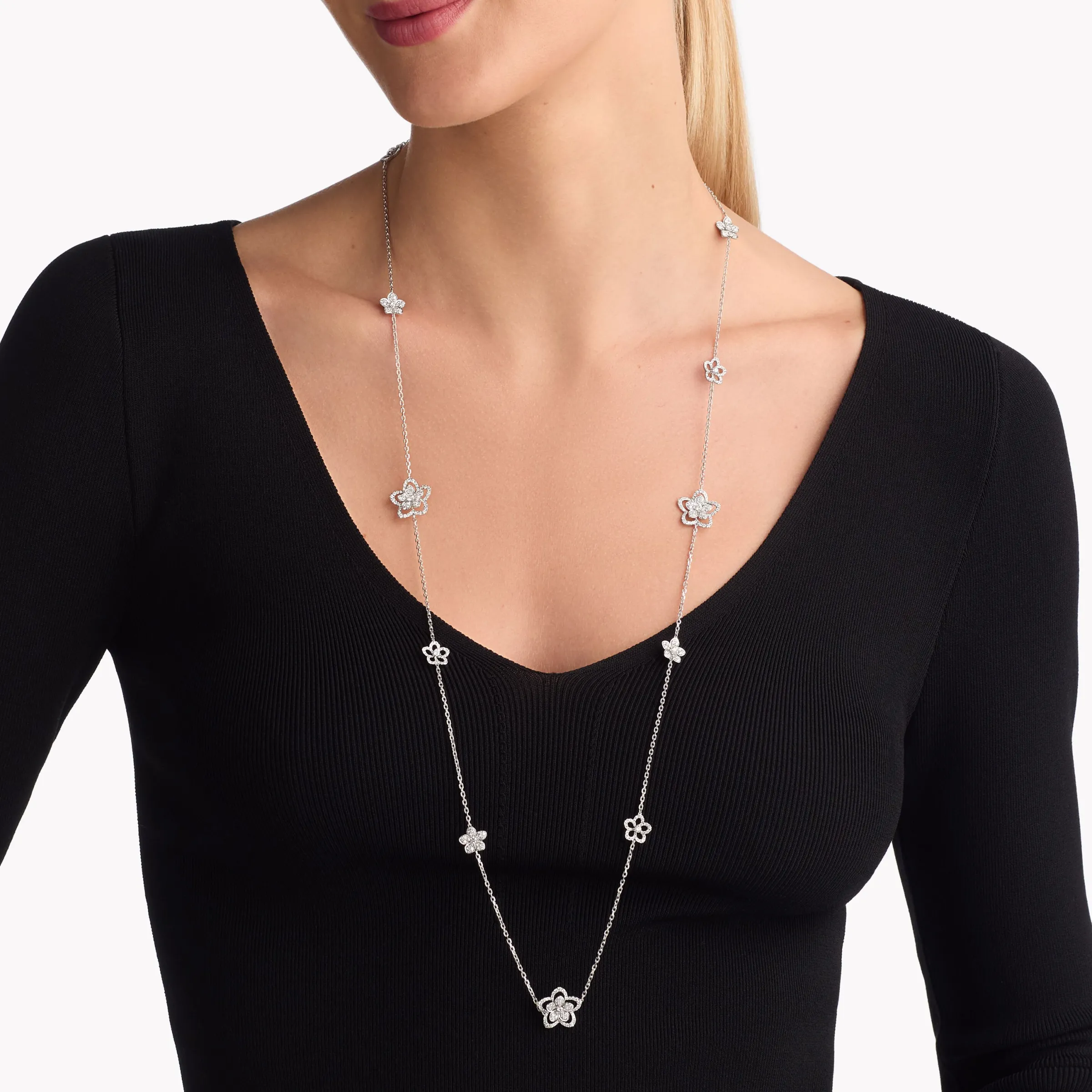 Graff Wild Flower Diamond Sautoir Necklace^ White Gold|Wild Flower