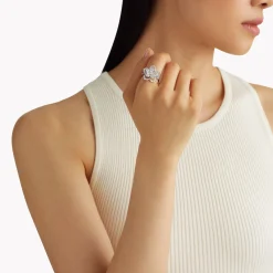 Graff Wild Flower Large Diamond Ring^ White Gold|Wild Flower