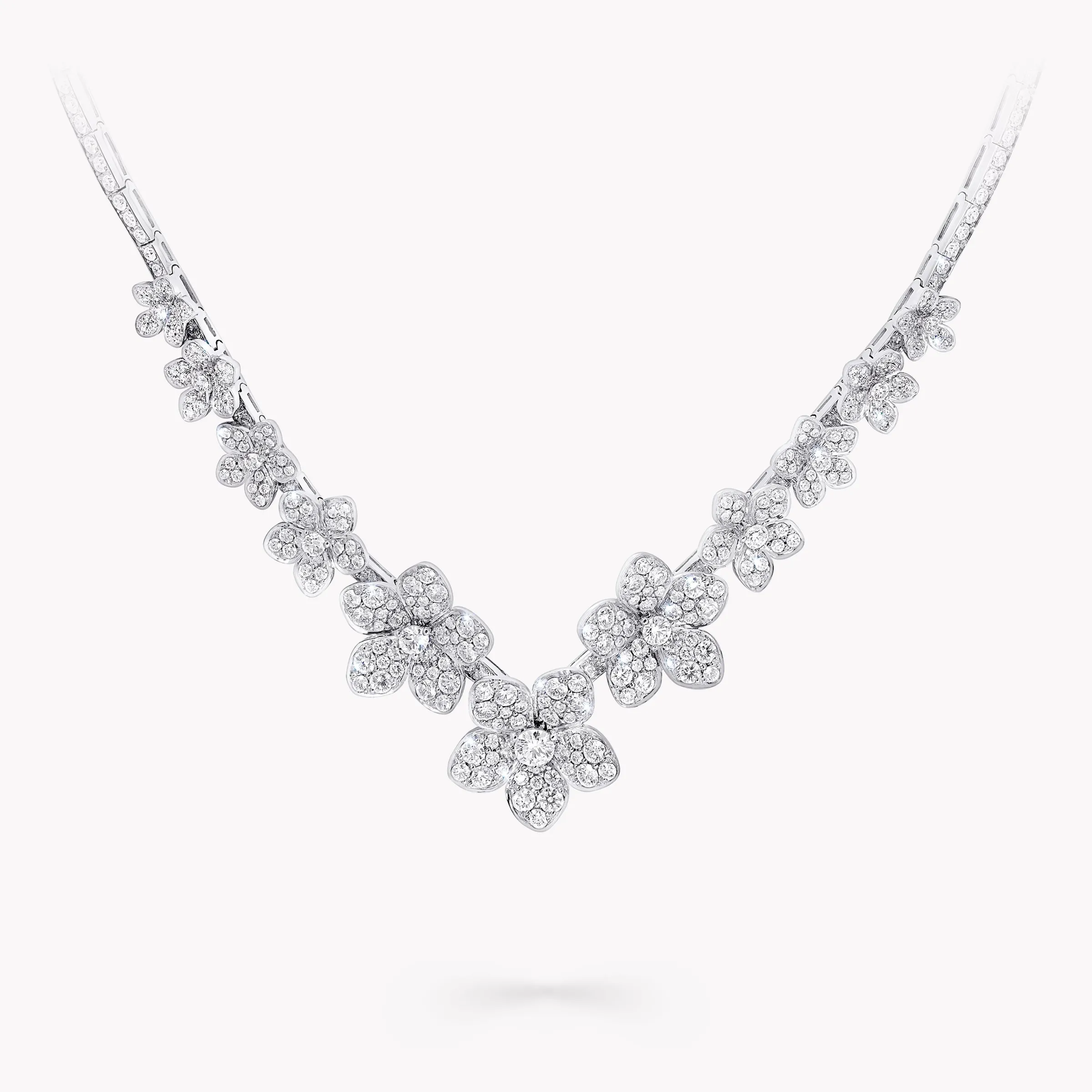 Graff Wild Flower V Shape Diamond Necklace^ Bridal Jewelry|White Gold